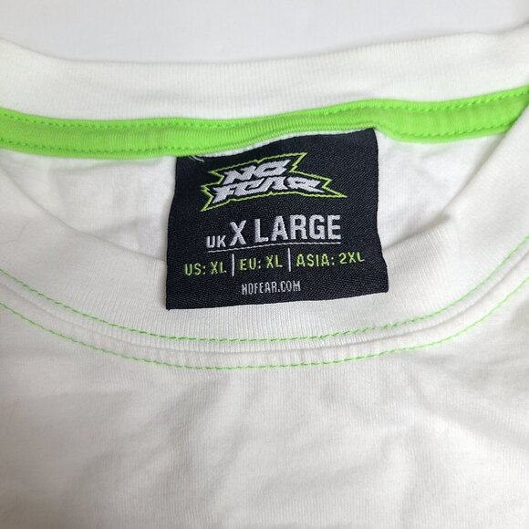 Men’s XL - Vintage Y2K No Fear Motocross Flame Skull T-Shirt White - Picture 3 of 5